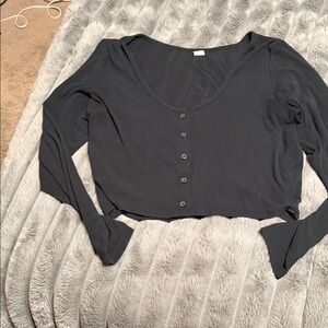 Gilly Hicks Charcoal Button-Down Shirt